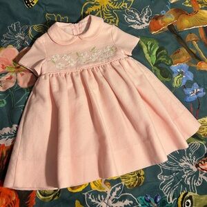 Florence Eiseman Pink Dress w/ Floral Embroidery Size 6 Months